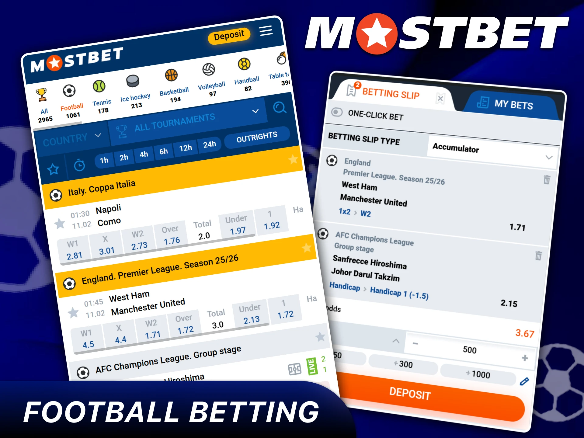 Football Betting on Champions League and LaLiga at Mostbet.