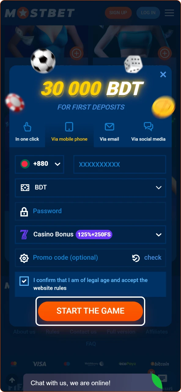 Sign Up for your new official Mostbet account now.