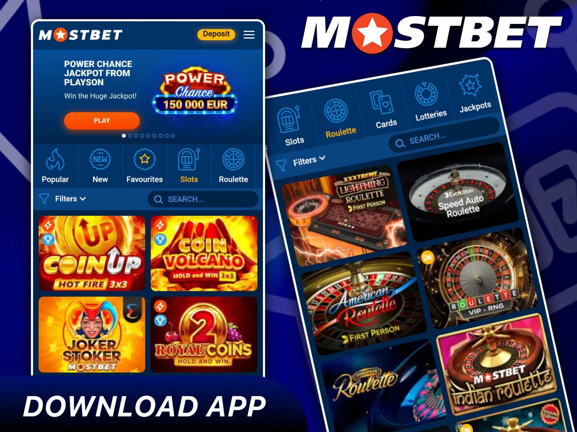 Downloading Mostbet application for casino on mobile devices.