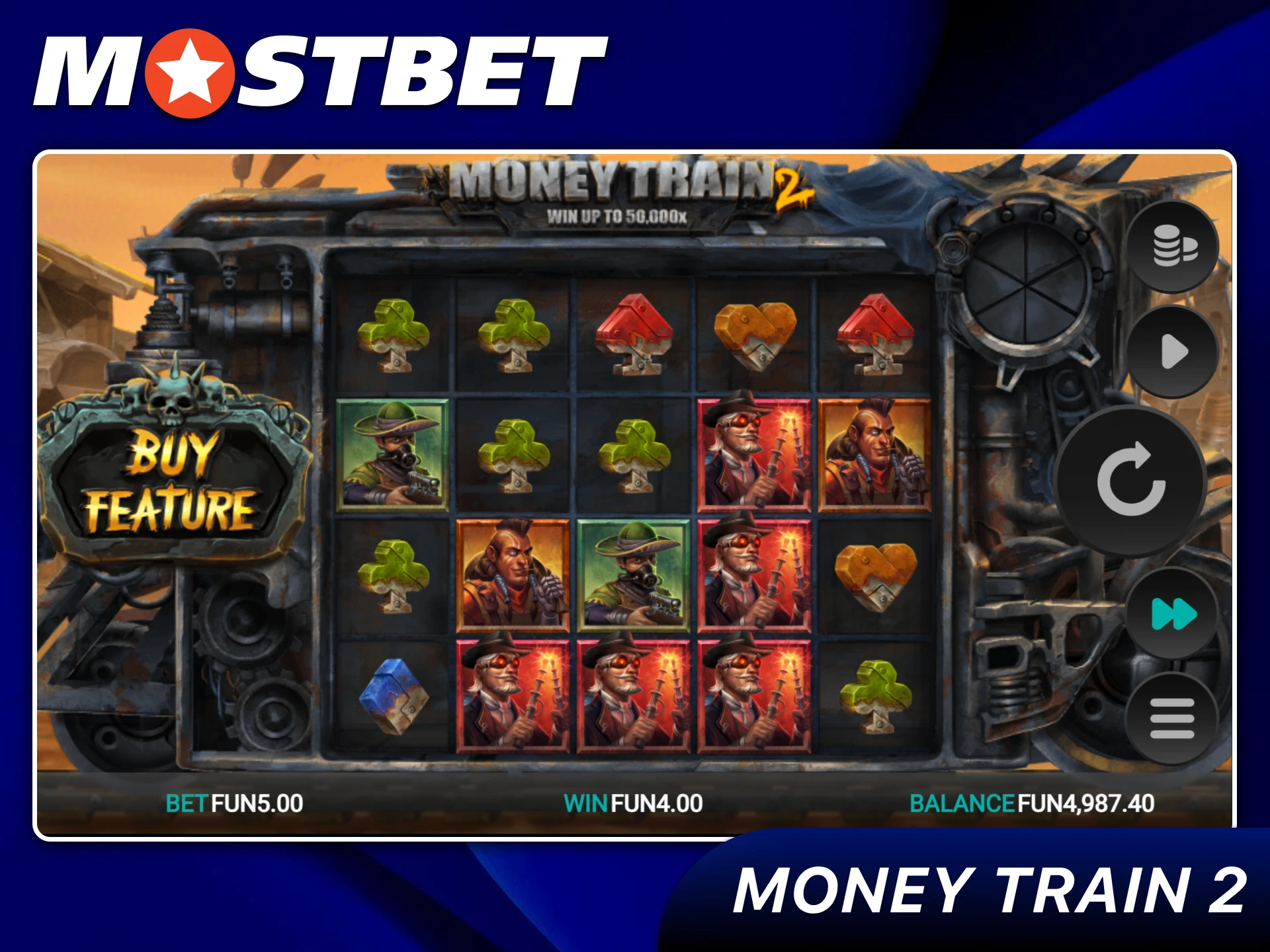Experience the high stakes action of the Money Train 2 slot on Mostbet.