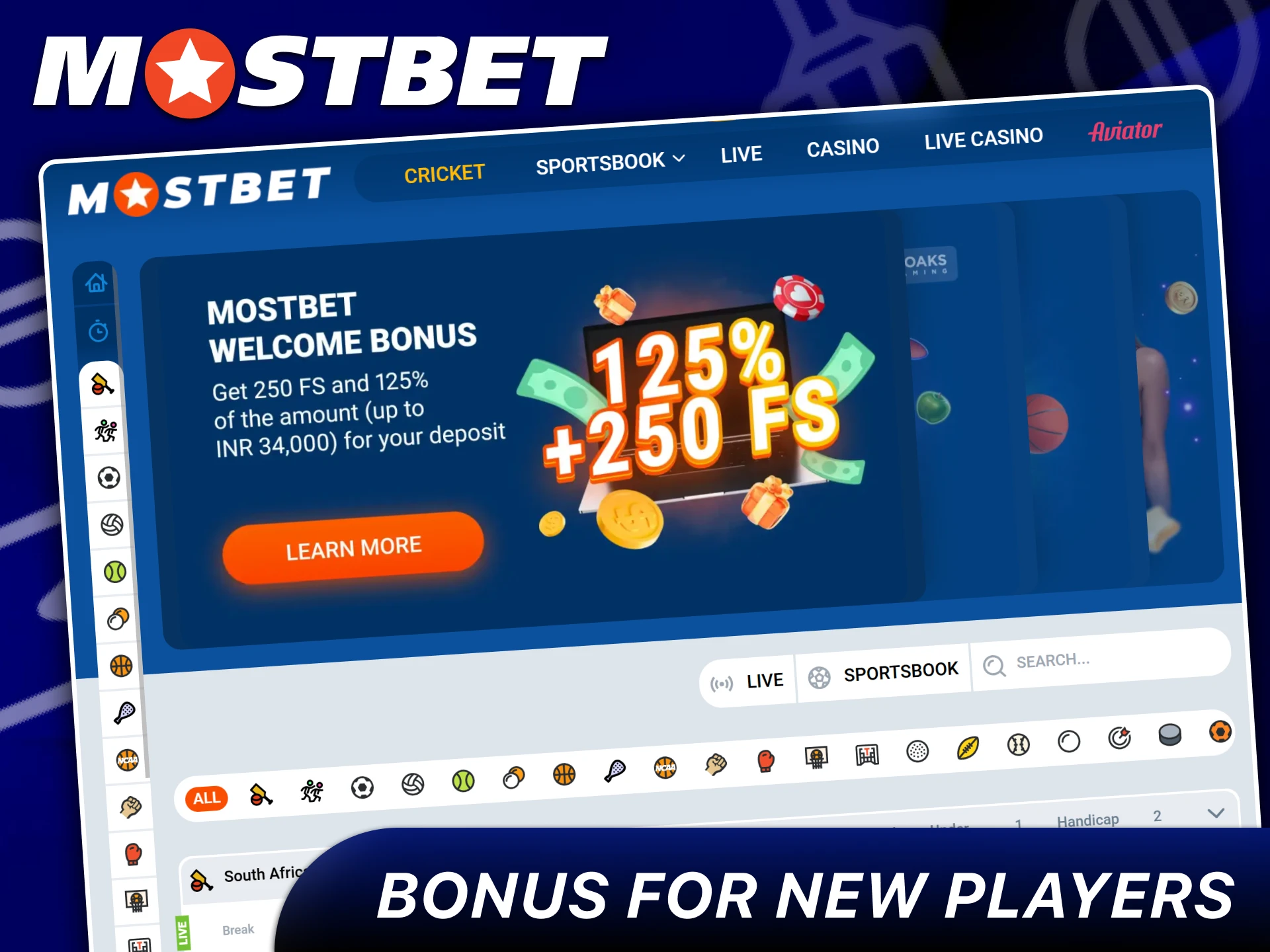 Special cricket welcome rewards for new users joining the Mostbet platform.