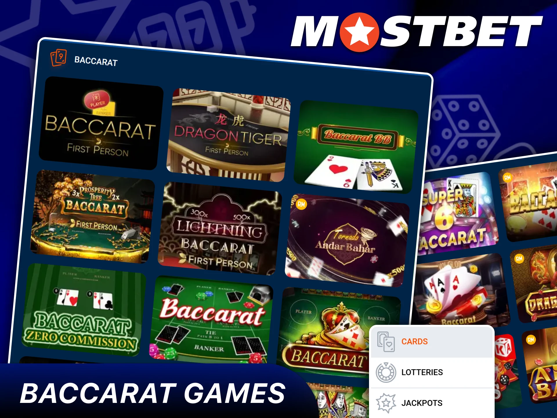 Popular baccarat card games with unique rules at Mostbet.