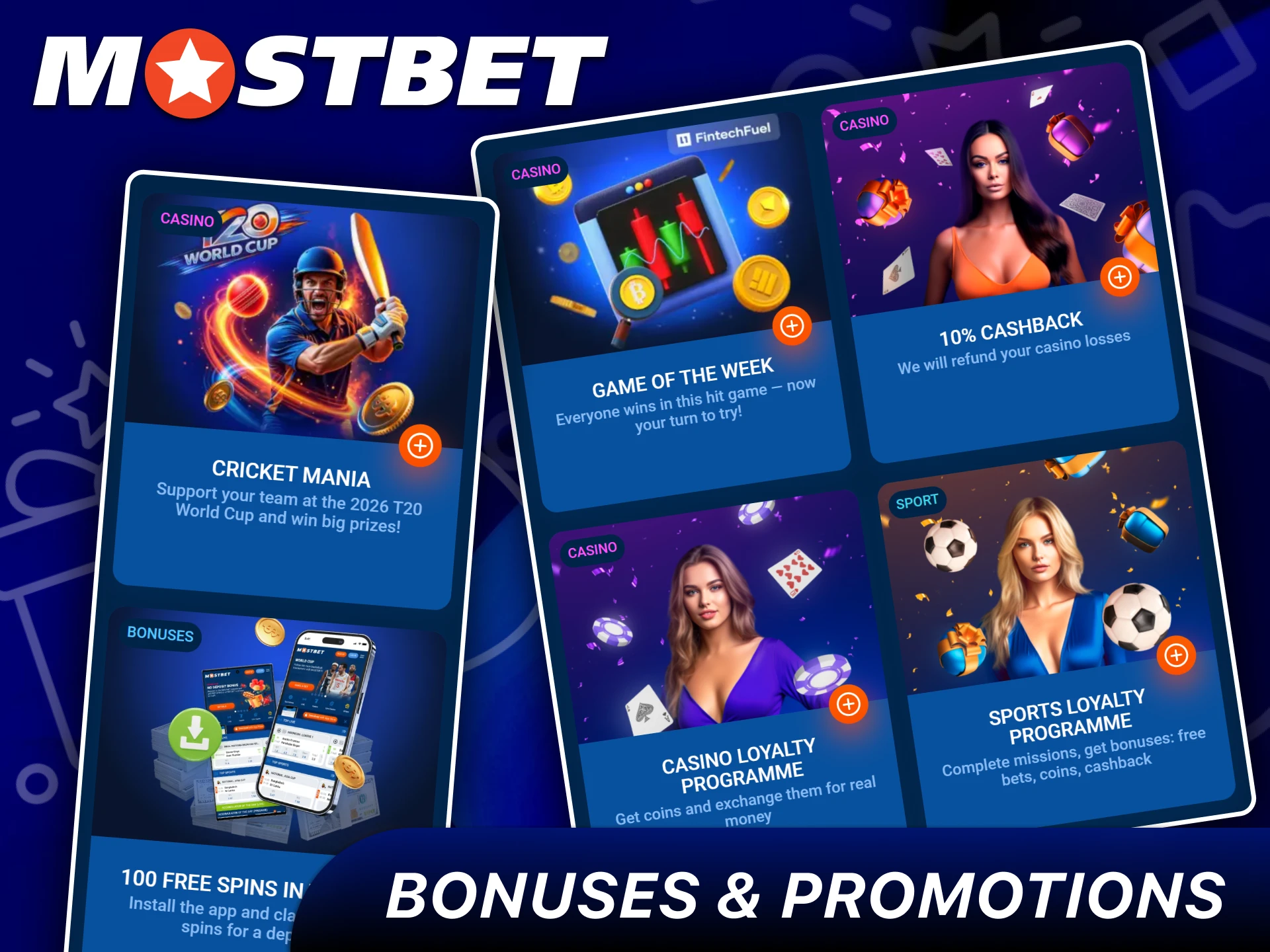 A variety of ongoing deals and promotional offers at Mostbet.