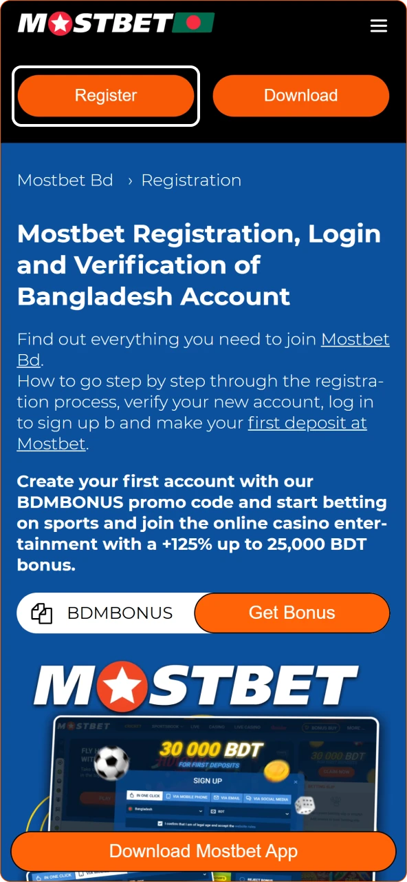 Open the official Mostbet Registration Form now.