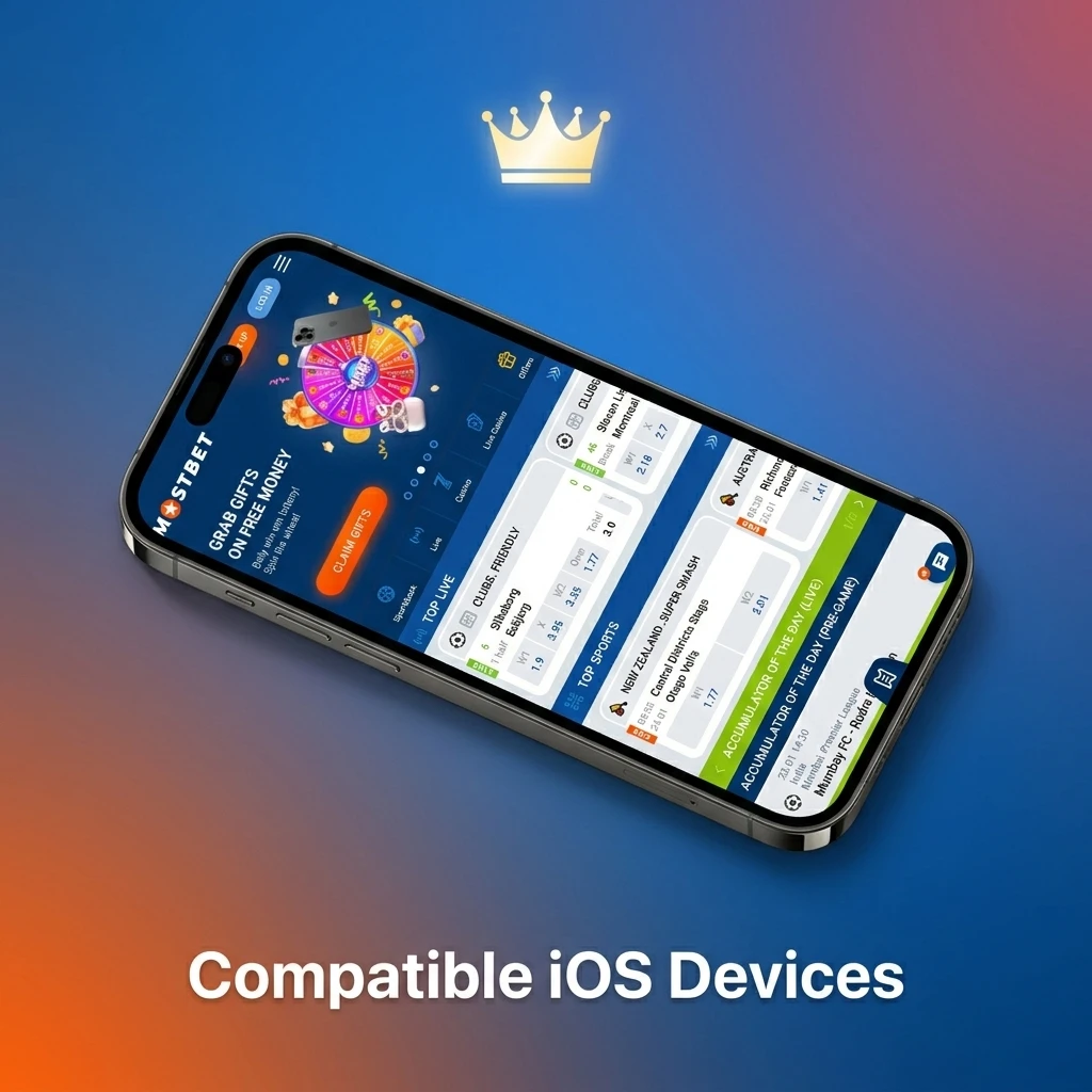 List of compatible iOS devices for Mostbet app including iPhone X to 15 series and iPad Air and Pro models