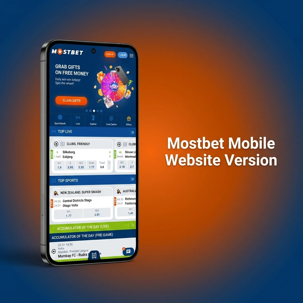 Mostbet mobile-optimised website on smartphone and tablet for sports betting and casino games without downloading